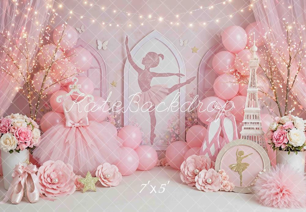 Kate Ballet Pink Dress Eiffel Tower Backdrop Designed by Mini MakeBelieve
