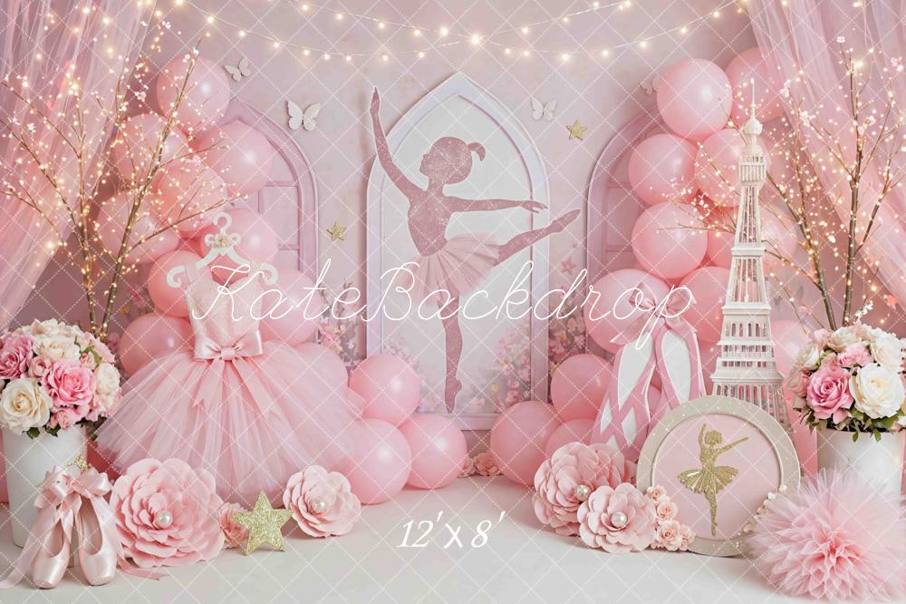 Kate Ballet Pink Dress Eiffel Tower Backdrop Designed by Mini MakeBelieve - Image 8