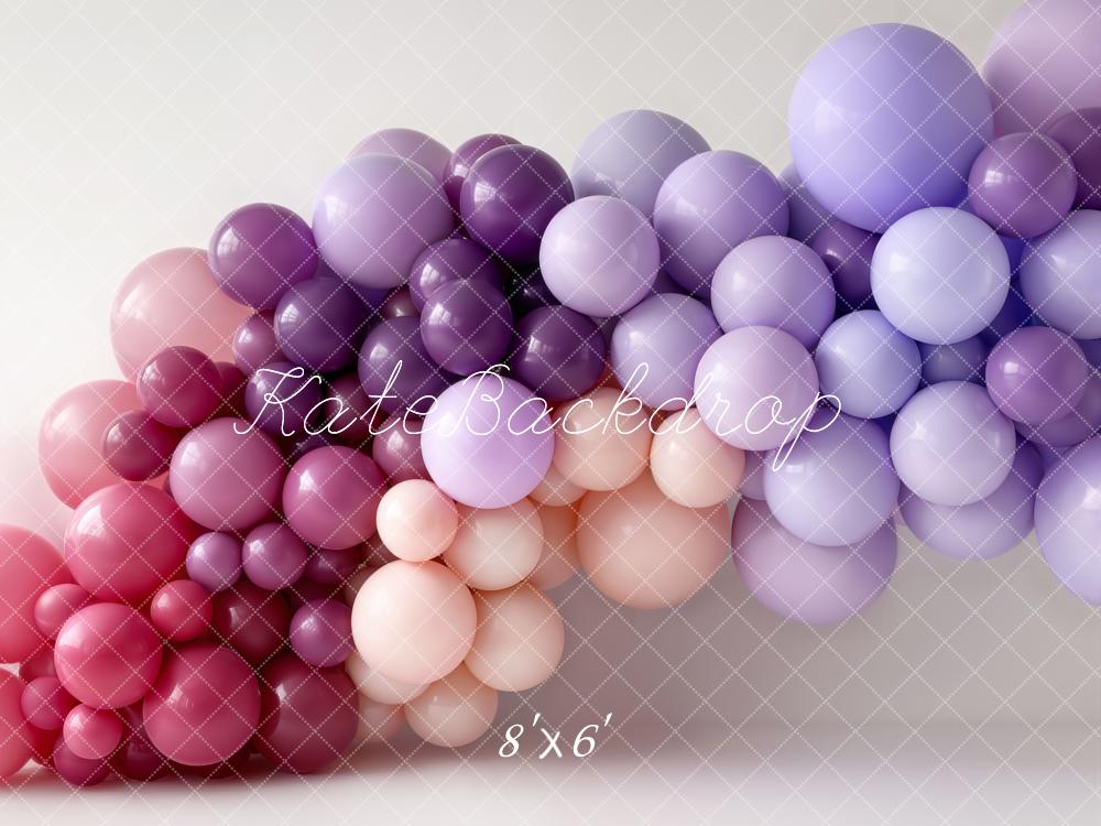 Kate Balloon Arch Pastel Colours Fleece Backdrop Designed by Emetselch