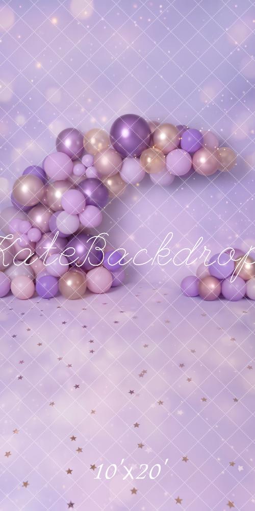 Kate Balloon Arch Purple Gold Stars Backdrop Designed by Emetselch - Image 5