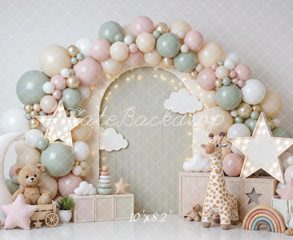 Kate Balloon Arch Stars Teddy Giraffe Backdrop Designed by Mini MakeBelieve - Image 6