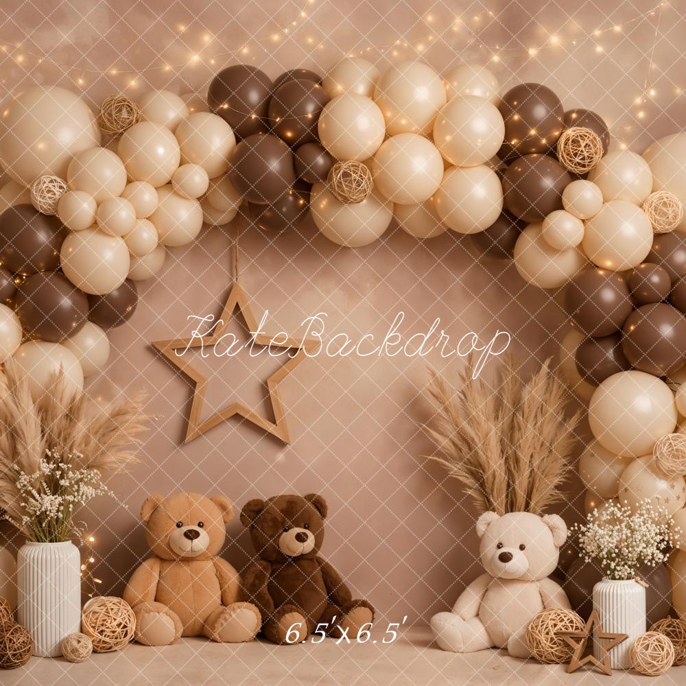 Kate Balloon Arch Teddy Bears Star Lights Backdrop Designed by Emetselch - Image 2