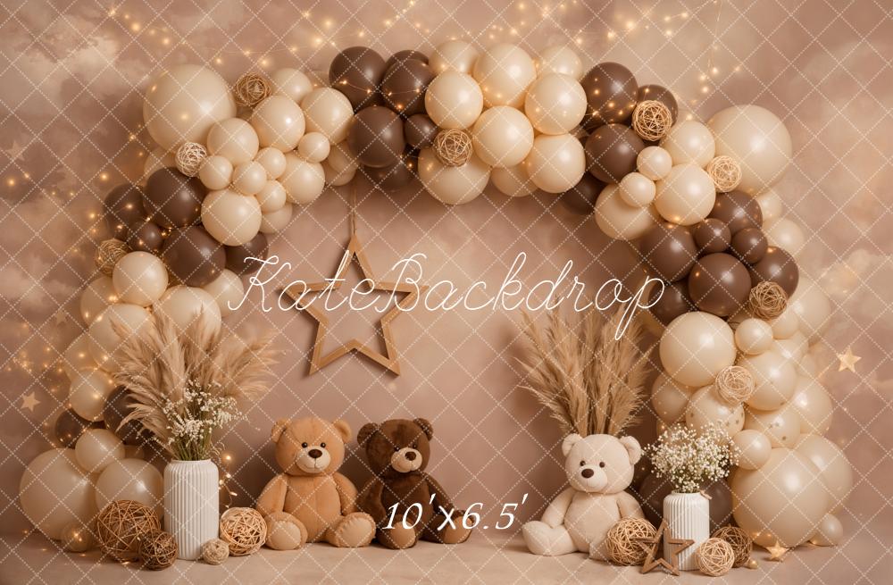 Kate Balloon Arch Teddy Bears Star Lights Backdrop Designed by Emetselch - Image 4