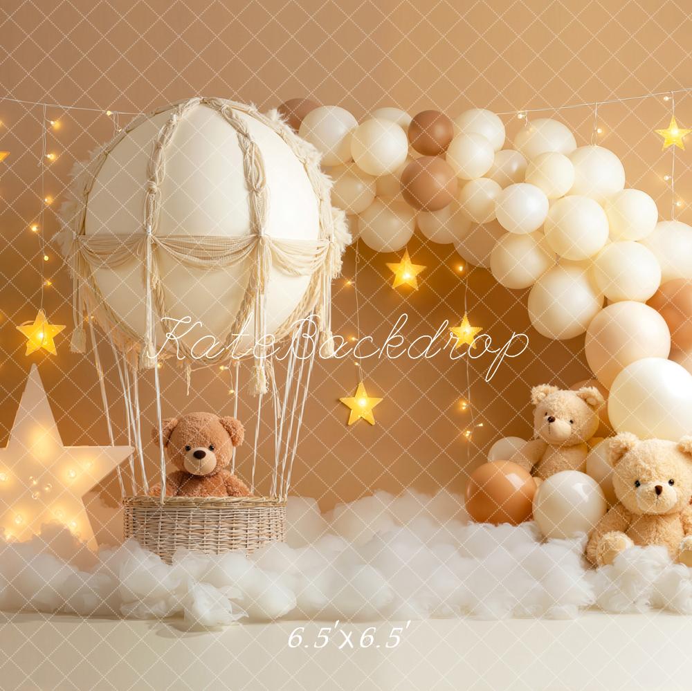 Kate Cake Smash Teddy Bears Star Lights Balloons Backdrop Designed by Emetselch - Image 5