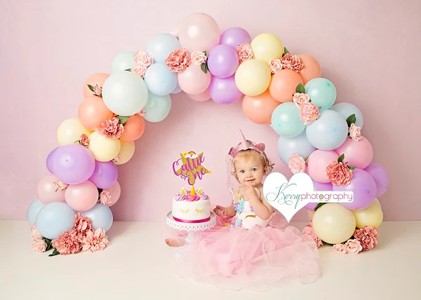 Kate Balloons Rainbow Birthday Backdrop Designed by Kerry Anderson