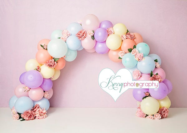 Kate Balloons Rainbow Birthday Backdrop Designed by Kerry Anderson - Image 2