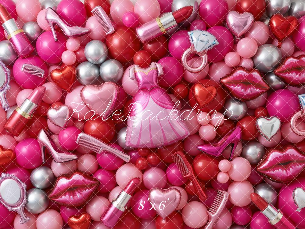 Kate Barbie Pink Dress Shoes Balloons Backdrop Designed by Chain Photography - Image 3