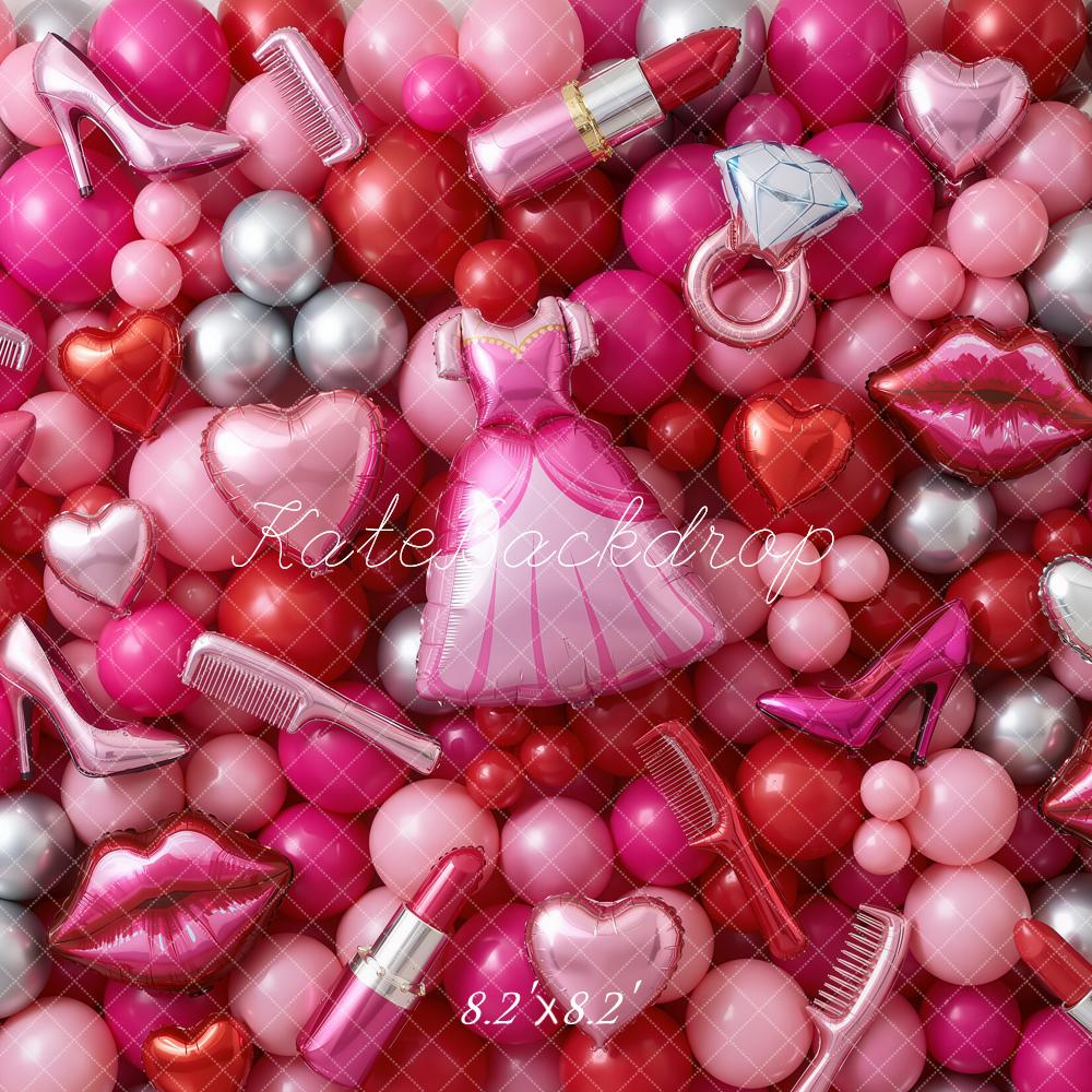 Kate Barbie Pink Dress Shoes Balloons Backdrop Designed by Chain Photography - Image 5