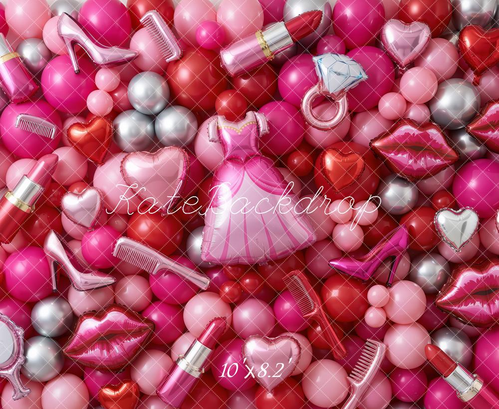 Kate Barbie Pink Dress Shoes Balloons Backdrop Designed by Chain Photography - Image 6