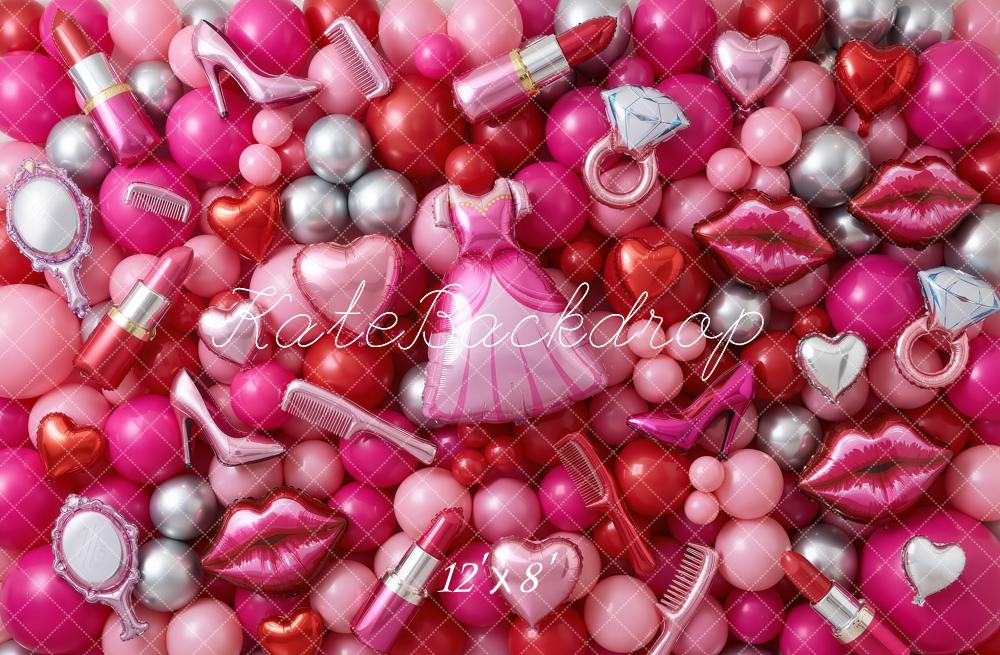 Kate Barbie Pink Dress Shoes Balloons Backdrop Designed by Chain Photography - Image 8
