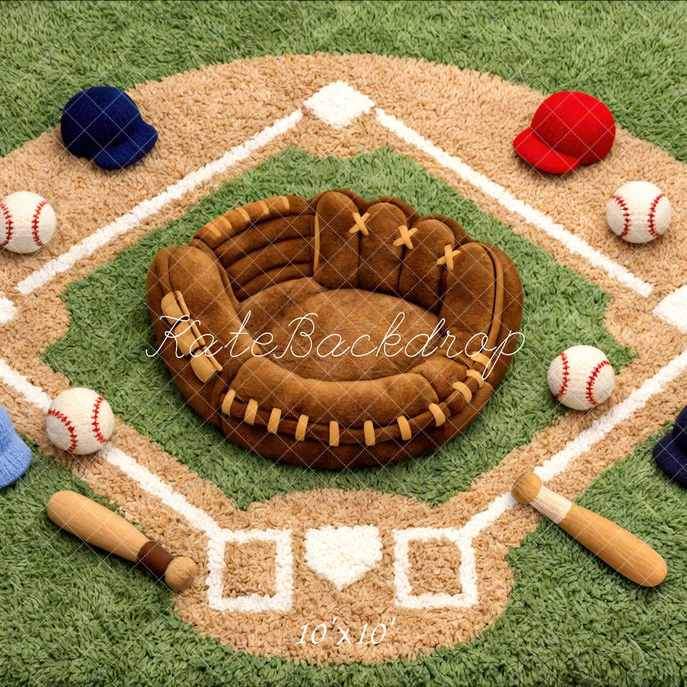 Kate Baseball Field Glove Bats Hats Backdrop Designed by Mini MakeBelieve - Image 7