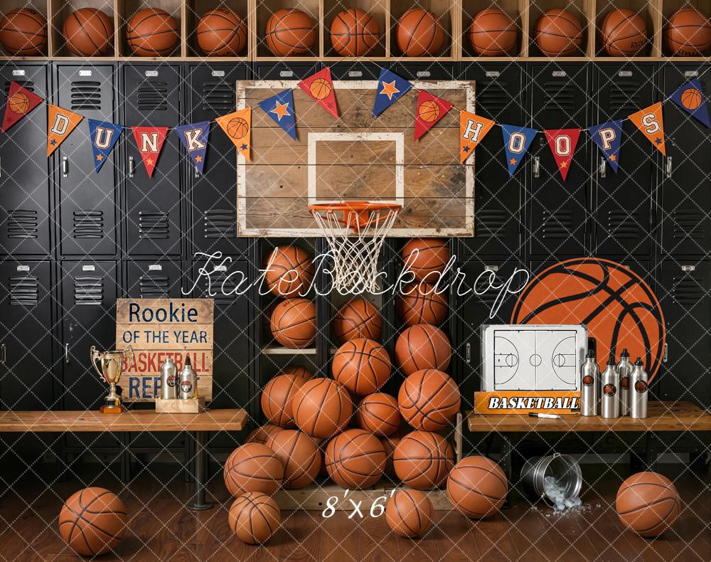 Kate Basketball Locker Hoop Locker Room Fleece Backdrop Designed by Emstselch
