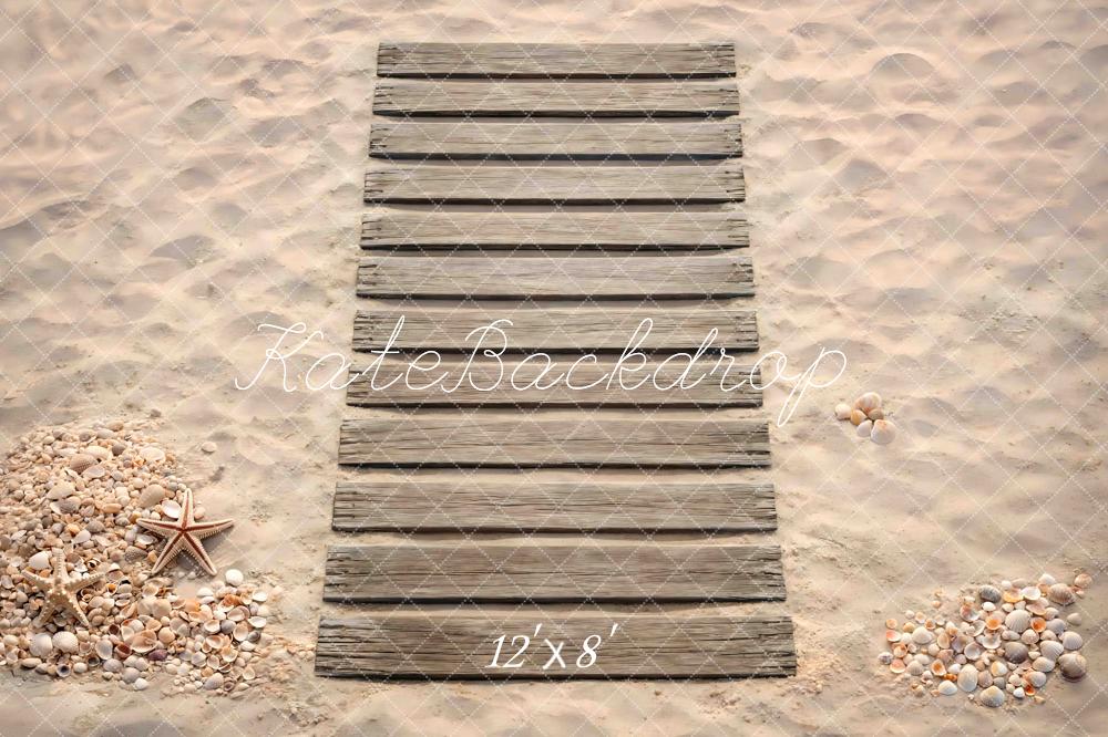 Kate Beach Wooden Planks Sand Shells Backdrop Designed by Mini MakeBelieve - Image 8