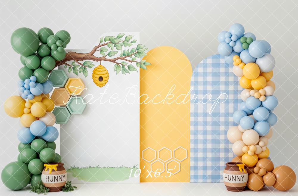 Kate Bee Tree Honeycomb Balloons Fleece Backdrop Designed by Patty Robert - Image 2