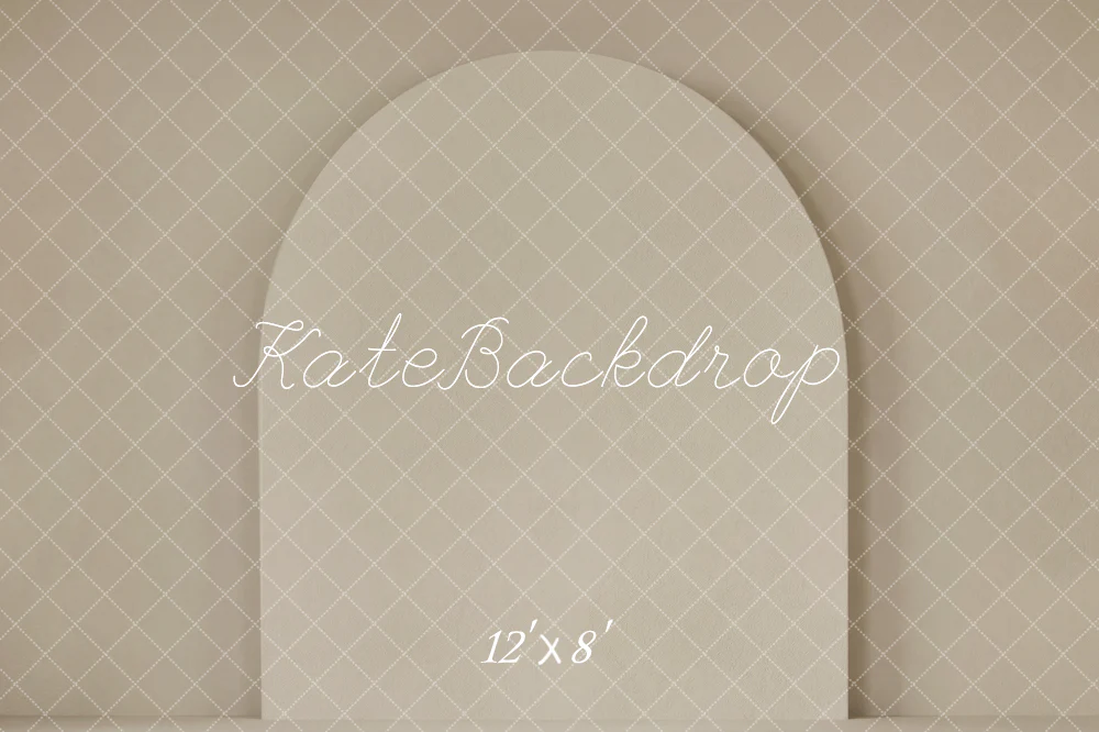 Kate Beige Arch Retro Wall Diamond Pattern Fleece Backdrop Designed by Emetselch - Image 4