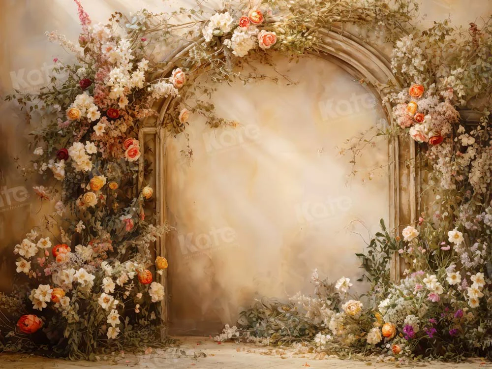Kate Sunny Beige Flower Wall Spring Fleece Backdrop Designed by Emetselch - Image 8