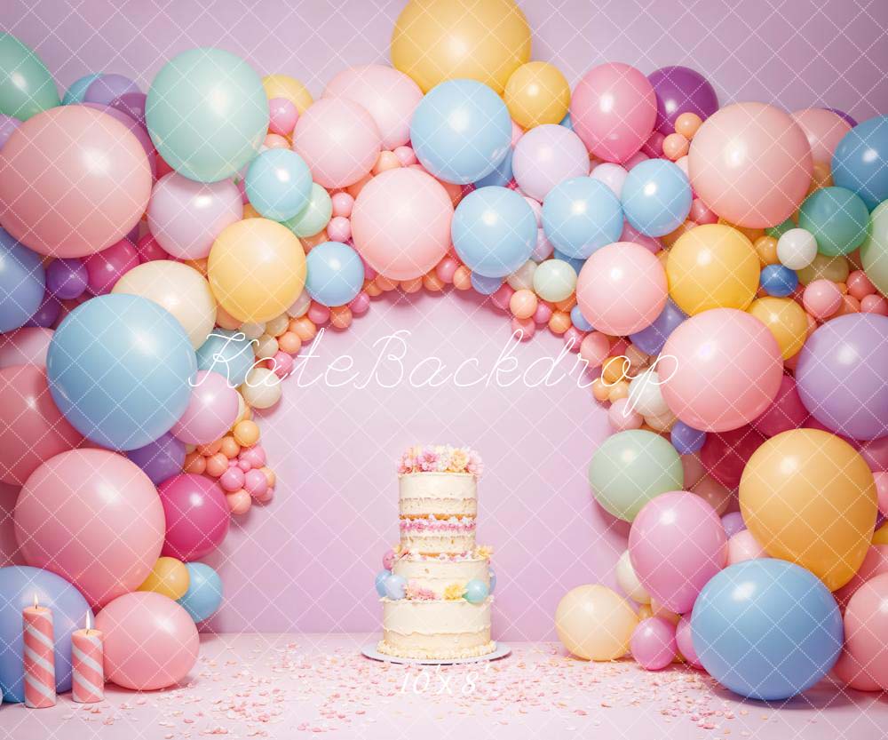 Kate Birhtday Balloon Arch Wall Cake Backdrop Designed by Chain Photography - Image 4