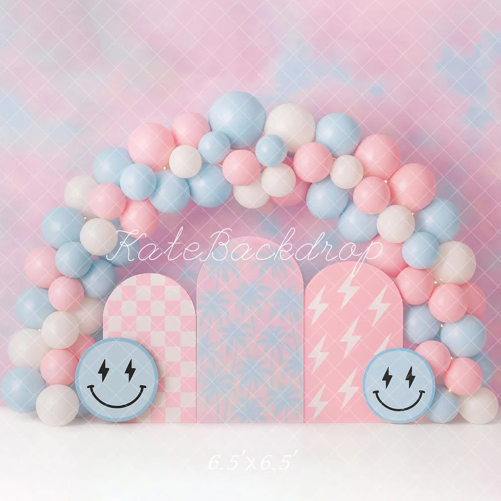 Kate Birthday Smiley Face Balloon Arch Backdrop Designed by Ashley Paul - Image 2