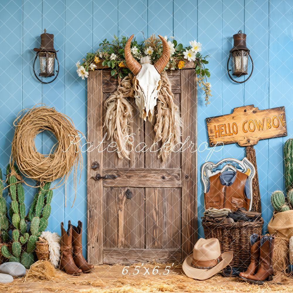 Kate Birthday Western Cowboy Cactus Door Backdrop Designed by Emetselch - Image 2
