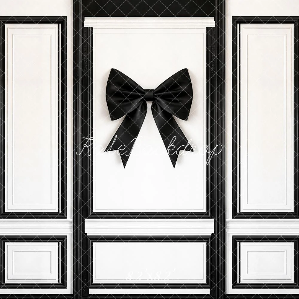 Kate Black Bow White Panel Wall Backdrop Designed by Emetselch - Image 2