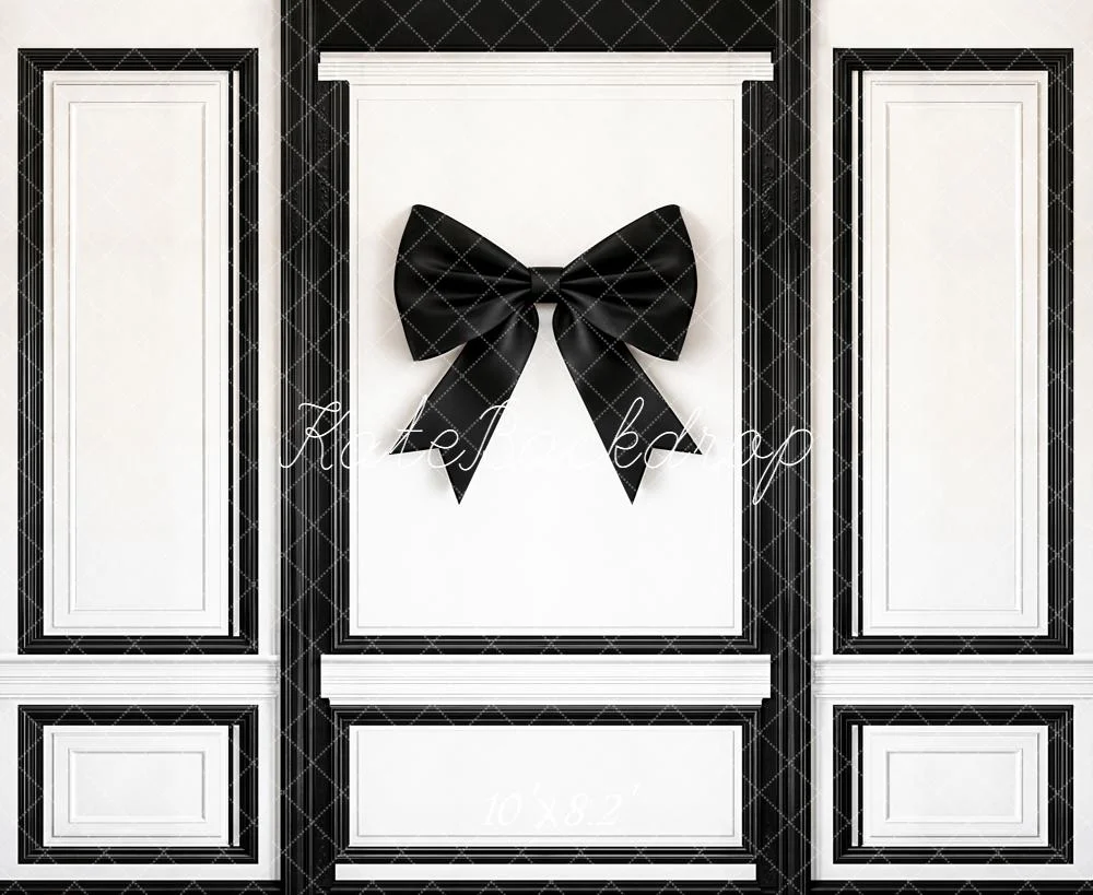 Kate Black Bow White Panel Wall Backdrop Designed by Emetselch - Image 3