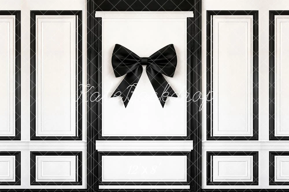 Kate Black Bow White Panel Wall Backdrop Designed by Emetselch - Image 6