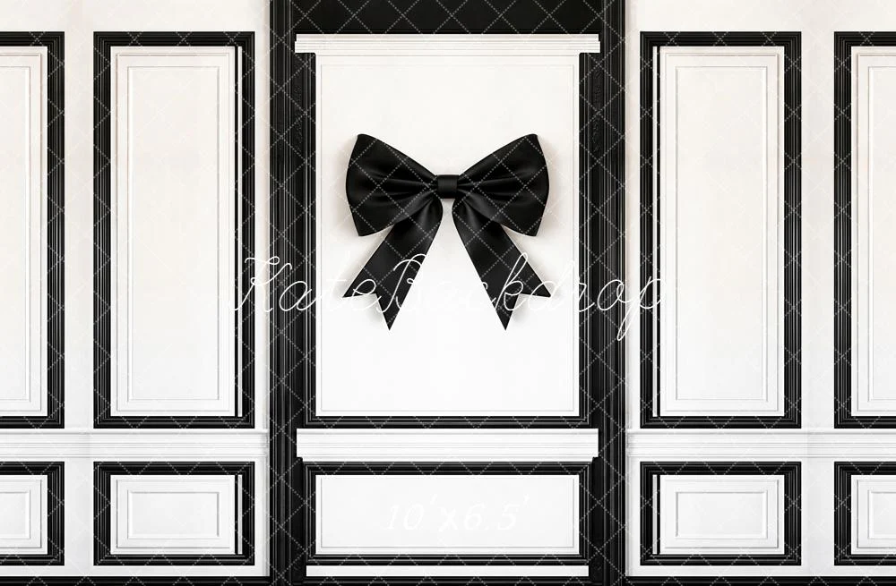 Kate Black Bow White Panel Wall Backdrop Designed by Emetselch - Image 9