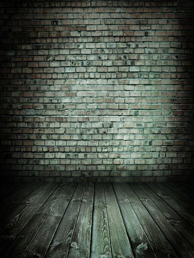 Kate Black Dark Brick Wall With Flooring Backdrop for Photography