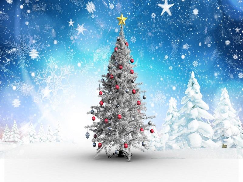 Kate Blue background Snowflake Christmas Tree photo booth Backdrop