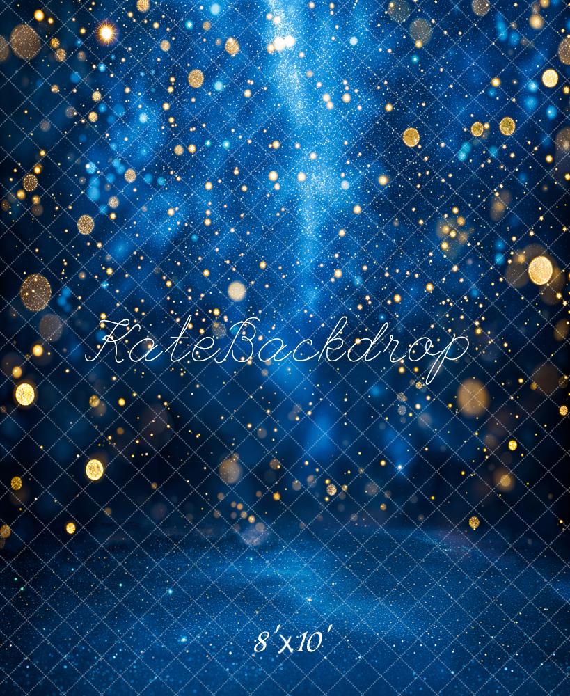 Kate Blue Bokeh Glitter Fleece Backdrop Designed by Emetselch - Image 5