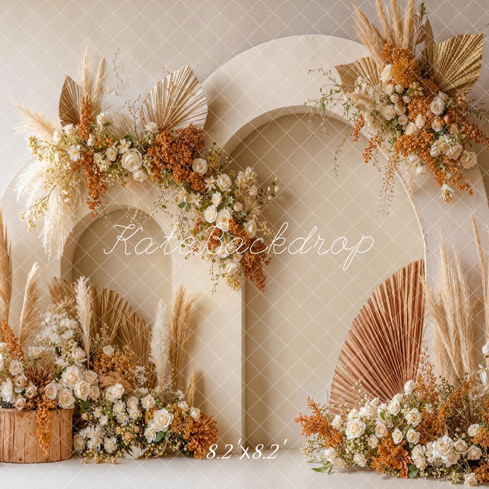 Kate Boho Arch Dried Pampas Grass Backdrop Designed by Emetselch - Image 5