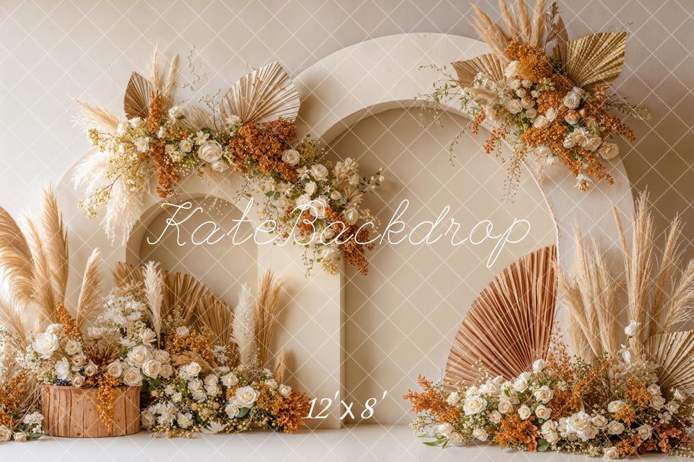 Kate Boho Arch Dried Pampas Grass Backdrop Designed by Emetselch - Image 8