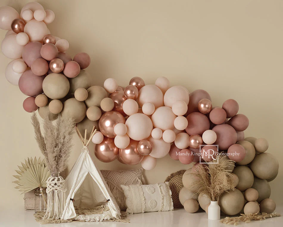 Kate Boho Balloons Tent Spring Fleece Backdrop Designed by Mandy Ringe Photography - Image 13