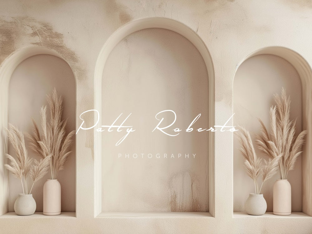 Kate Boho Beige Reed Arched Wall Backdrop Designed by Patty Robert - Image 11