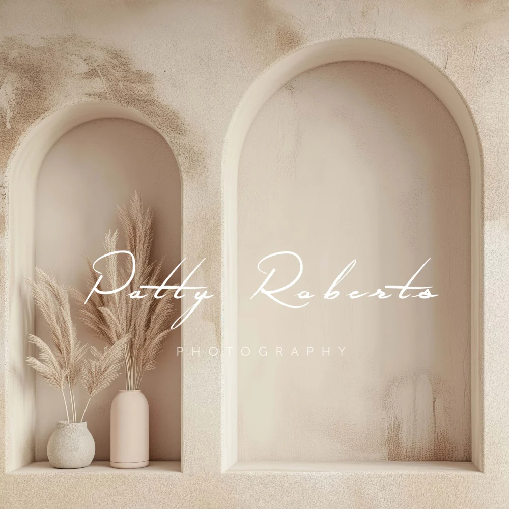 Kate Boho Beige Reed Arched Wall Backdrop Designed by Patty Robert - Image 7