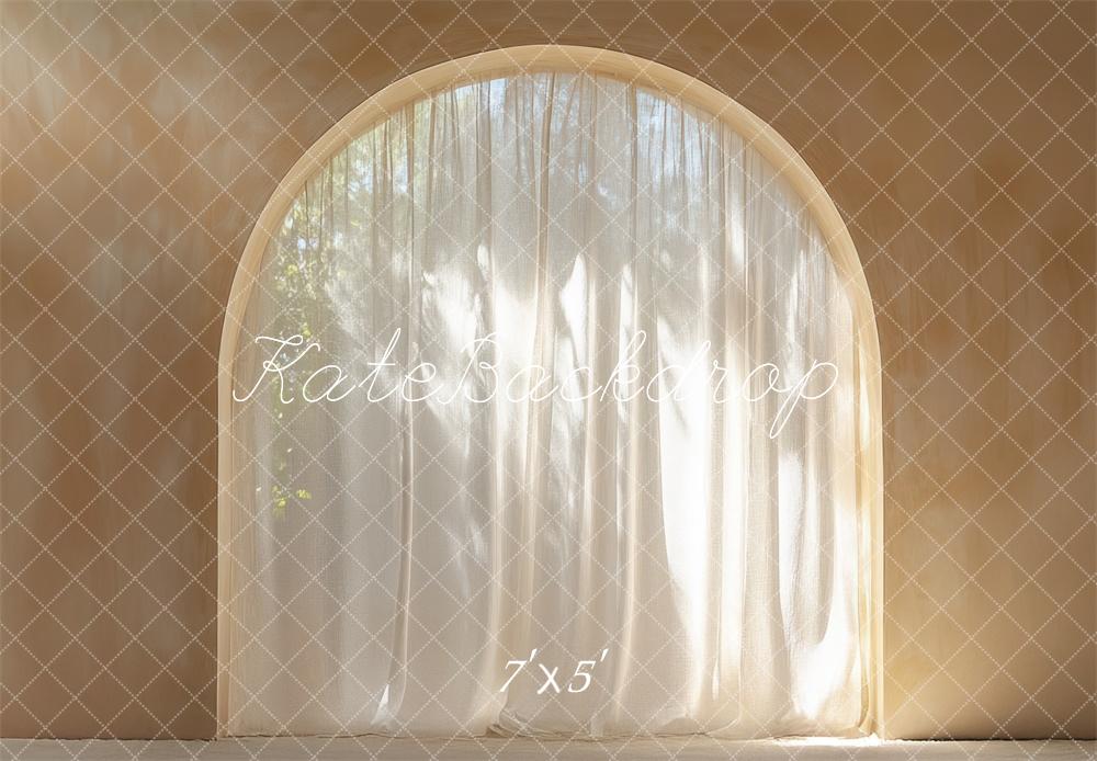 Kate Boho Elegant Arched Window Curtain Backdrop Designed by Mini MakeBelieve