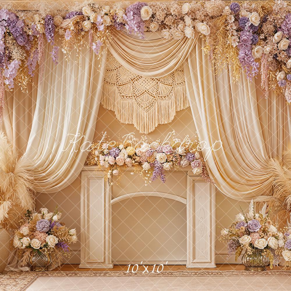 Kate Boho Floral Arch Macrame Cream Backdrop Designed by Emstselch - Image 7