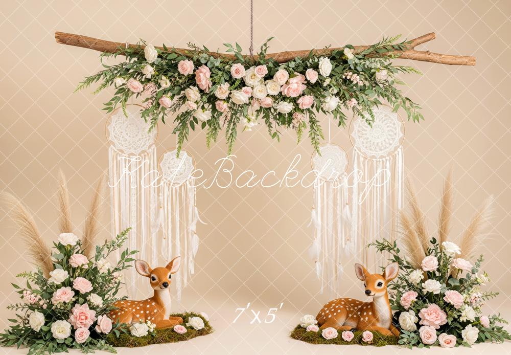 Kate Boho Floral Deer Dreamcatcher Backdrop Designed by Patty Robert