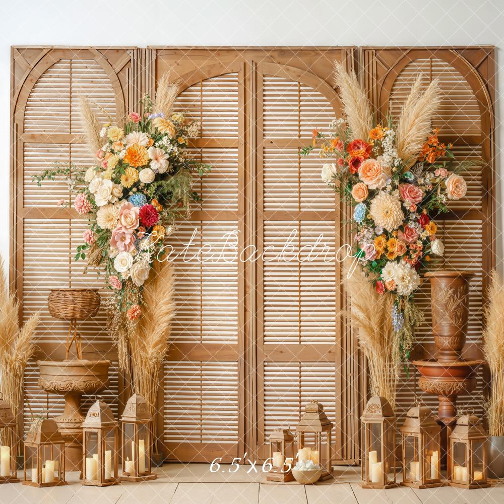 Kate Boho Floral Arch Lanterns Backdrop Designed by Emetselch - Image 2