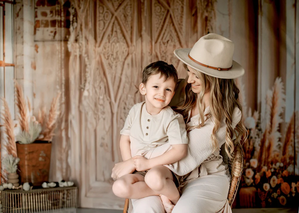 Kate Boho Flower Curtains Backdrop Designed by Emetselch