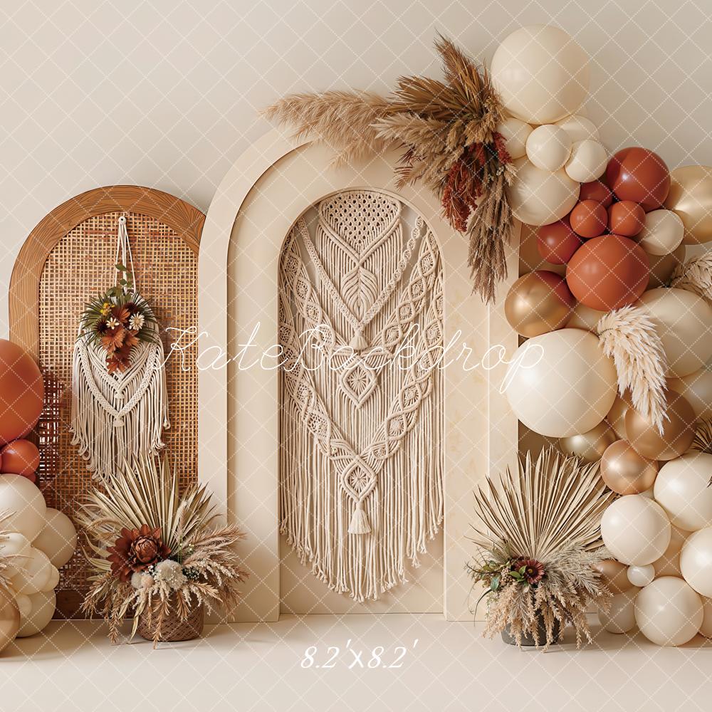 Kate Boho Macrame Balloon Arch Neutral Backdrop Designed by Emetselch - Image 5