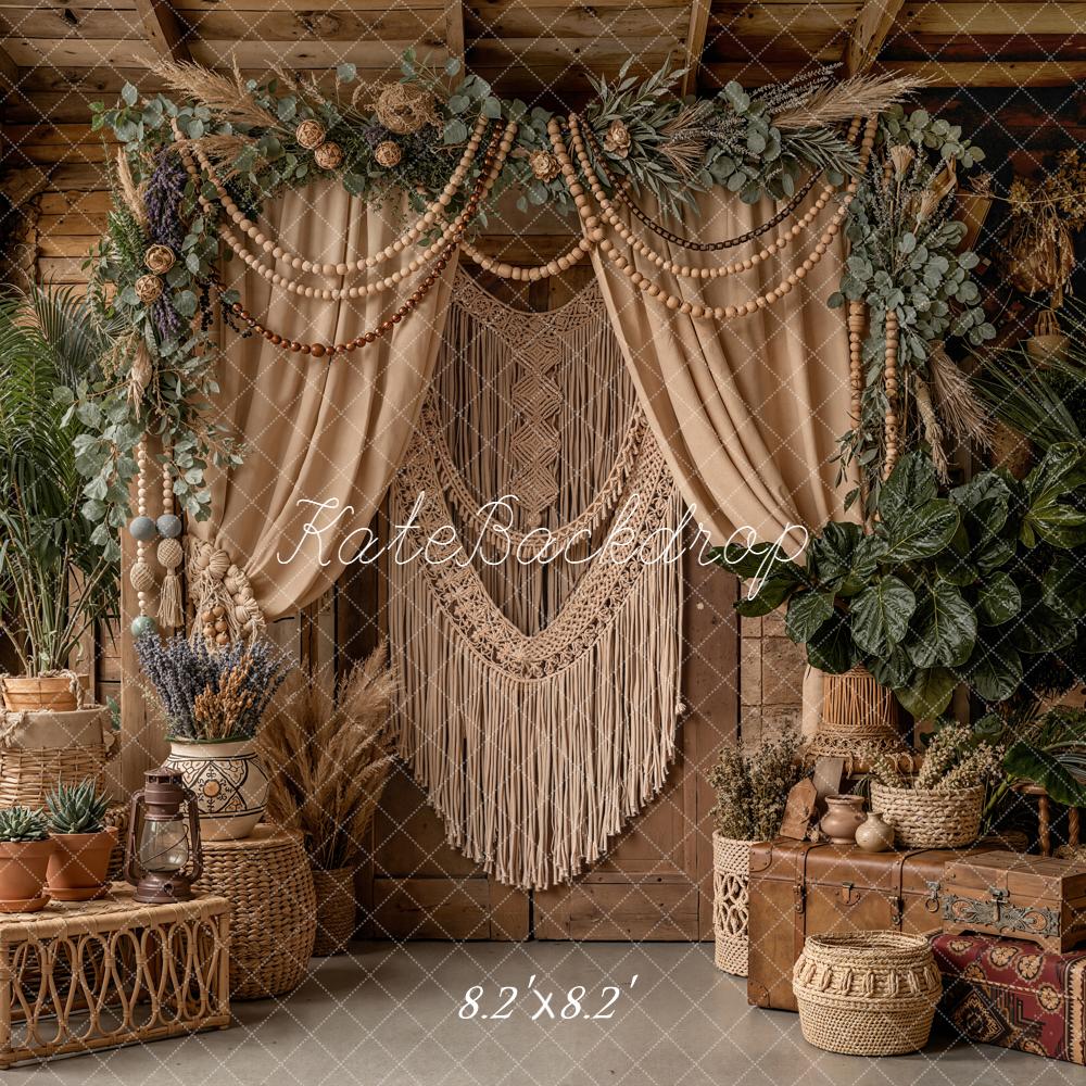 Kate Boho Macrame Floral Plants Rustic Backdrop Designed by Emetselch - Image 5