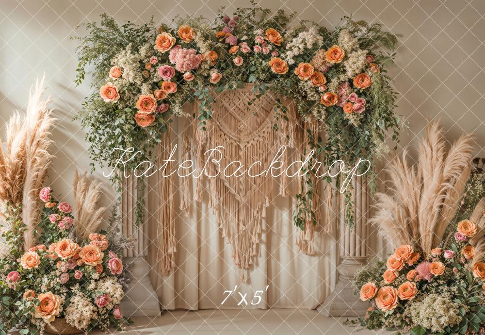 Kate Boho Macrame Flower Arch Backdrop Designed by Emetselch