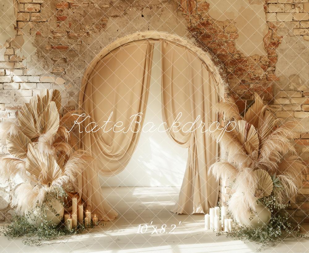 Kate Boho Vintage Wall Beige Arch Backdrop Designed by Emetselch - Image 8