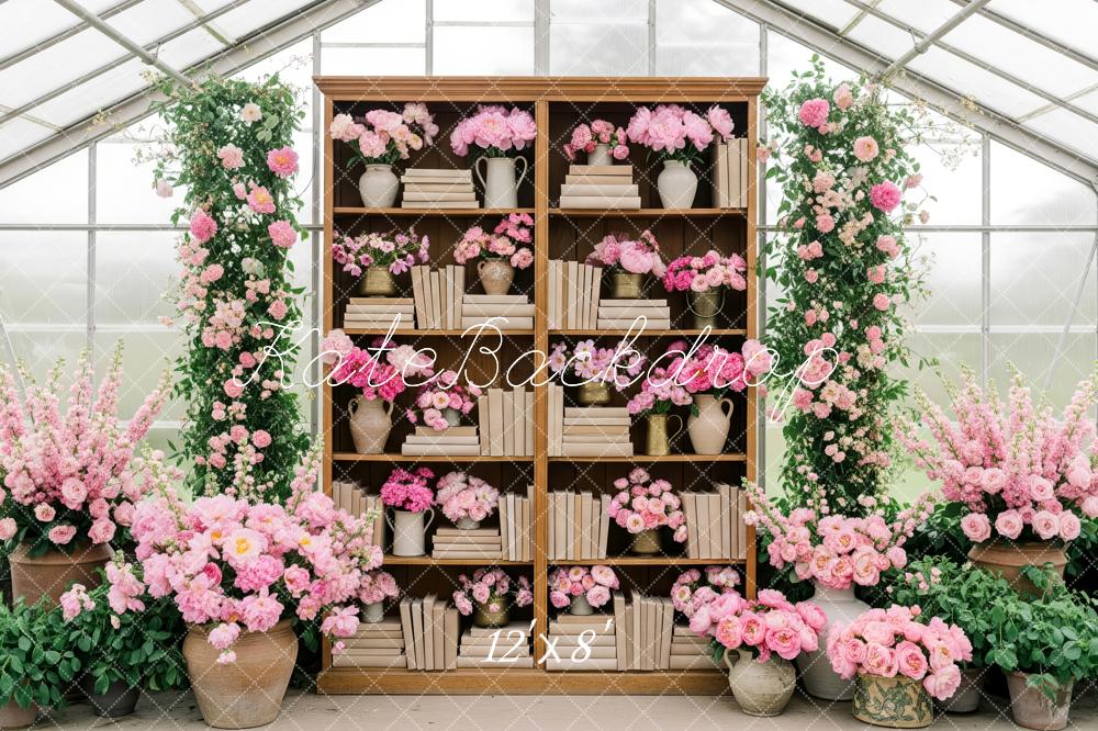 Kate Bookshelf Pink Floral Garden Backdrop Designed by Patty Robert - Image 8