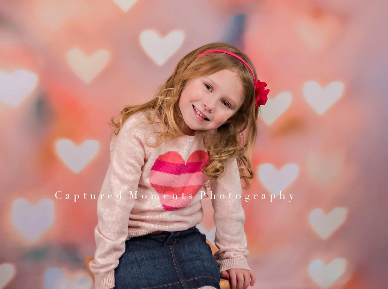Kate Bright Light Pink Love Heart Valentine's Day Backdrops for Children Photography