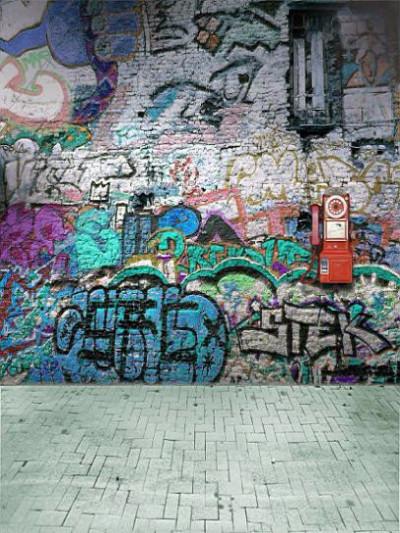 Kate Broken Walls Children Street Graffiti Photography Backgrounds - Image 2