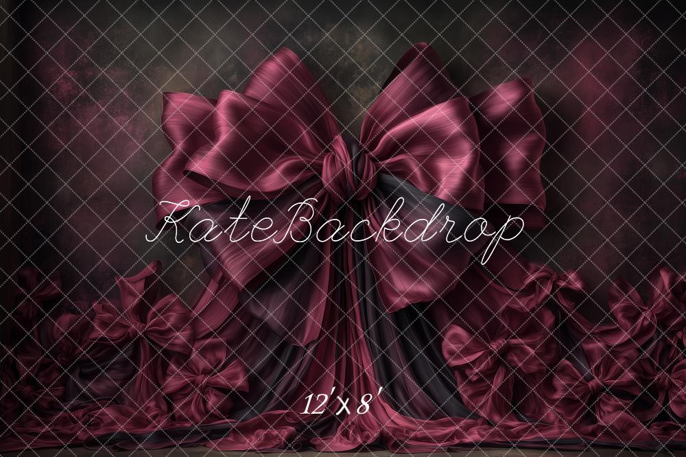 Kate Burgundy Bows Presents Dark Fleece Backdrop Designed by Angela Marie Photography - Image 4