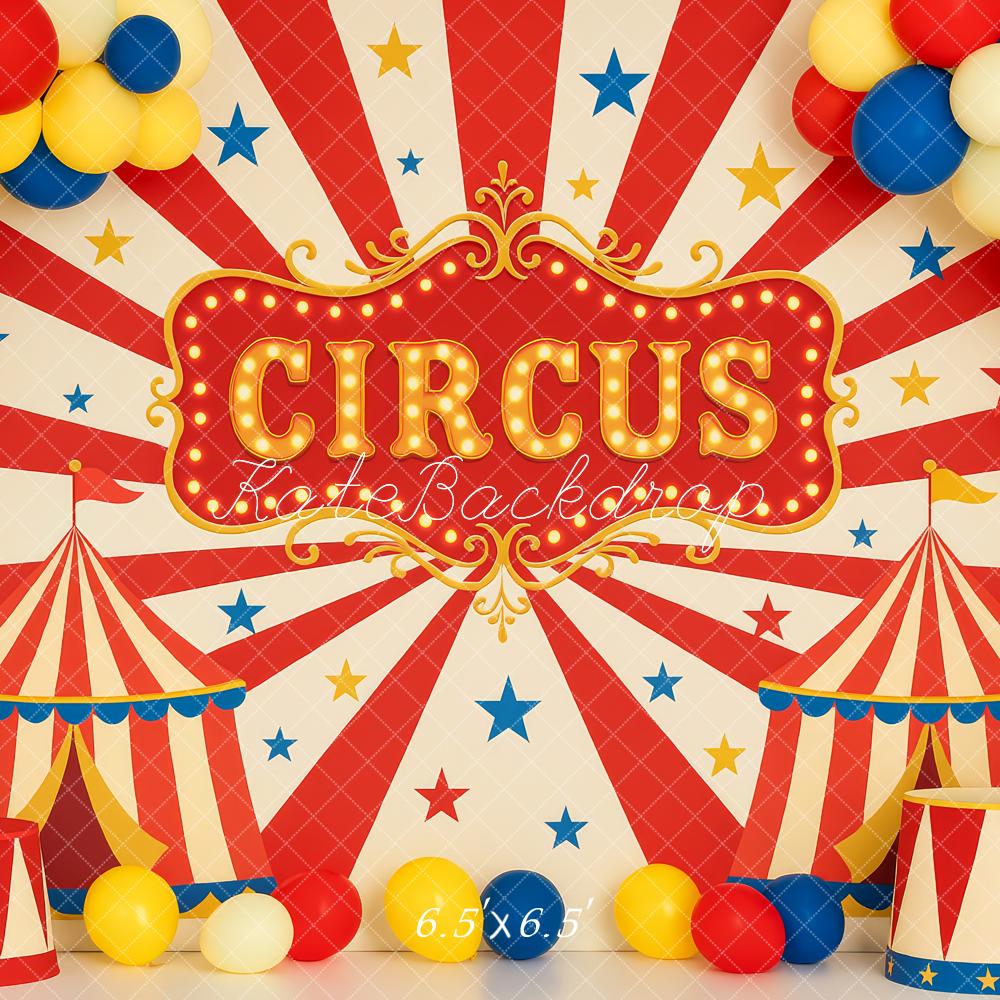 Kate Cake Smash Circus Tent Balloons Backdrop Designed by Patty Robert - Image 3