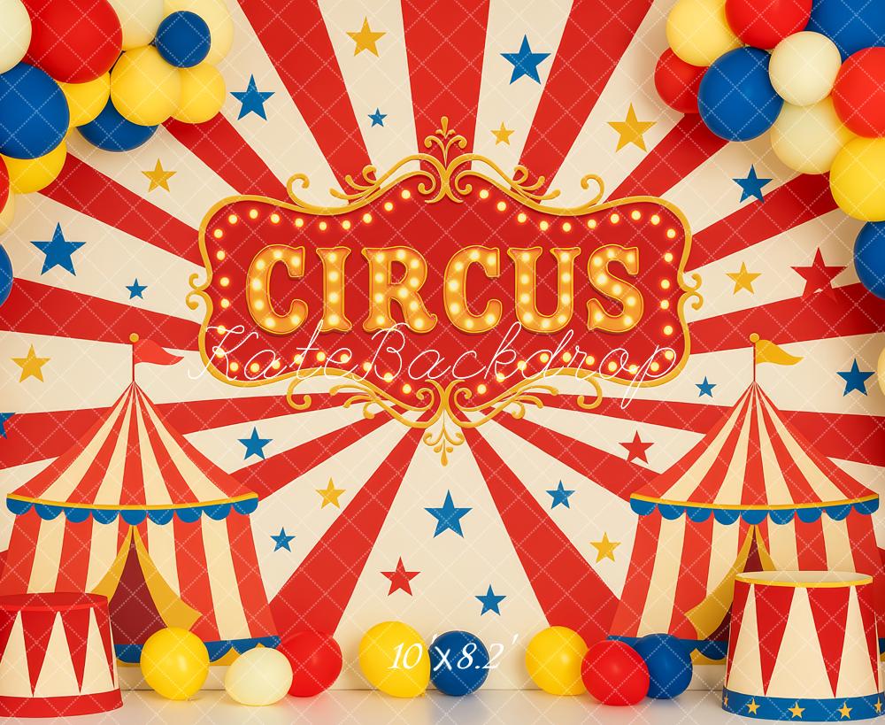 Kate Cake Smash Circus Tent Balloons Backdrop Designed by Patty Robert - Image 6